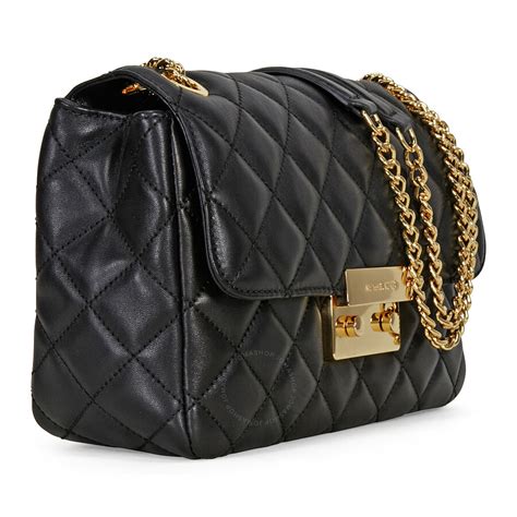 michael kors black quilted leather sloan chain shoulder bag|Michael Kors Sloan Chain Shoulder Bag, Black .